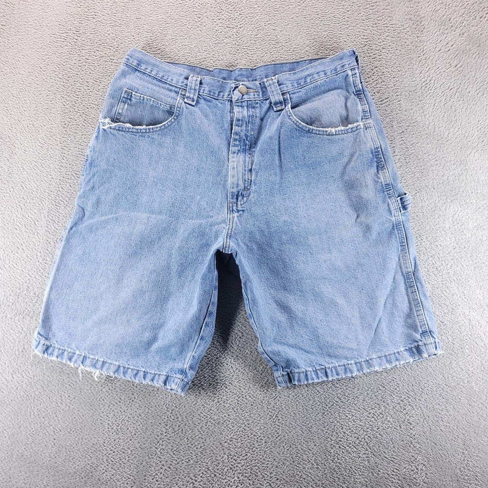Wrangler Shorts Mens 33 Blue Carpenter 11" Light Wash Workwear Jorts 64WC2ZL